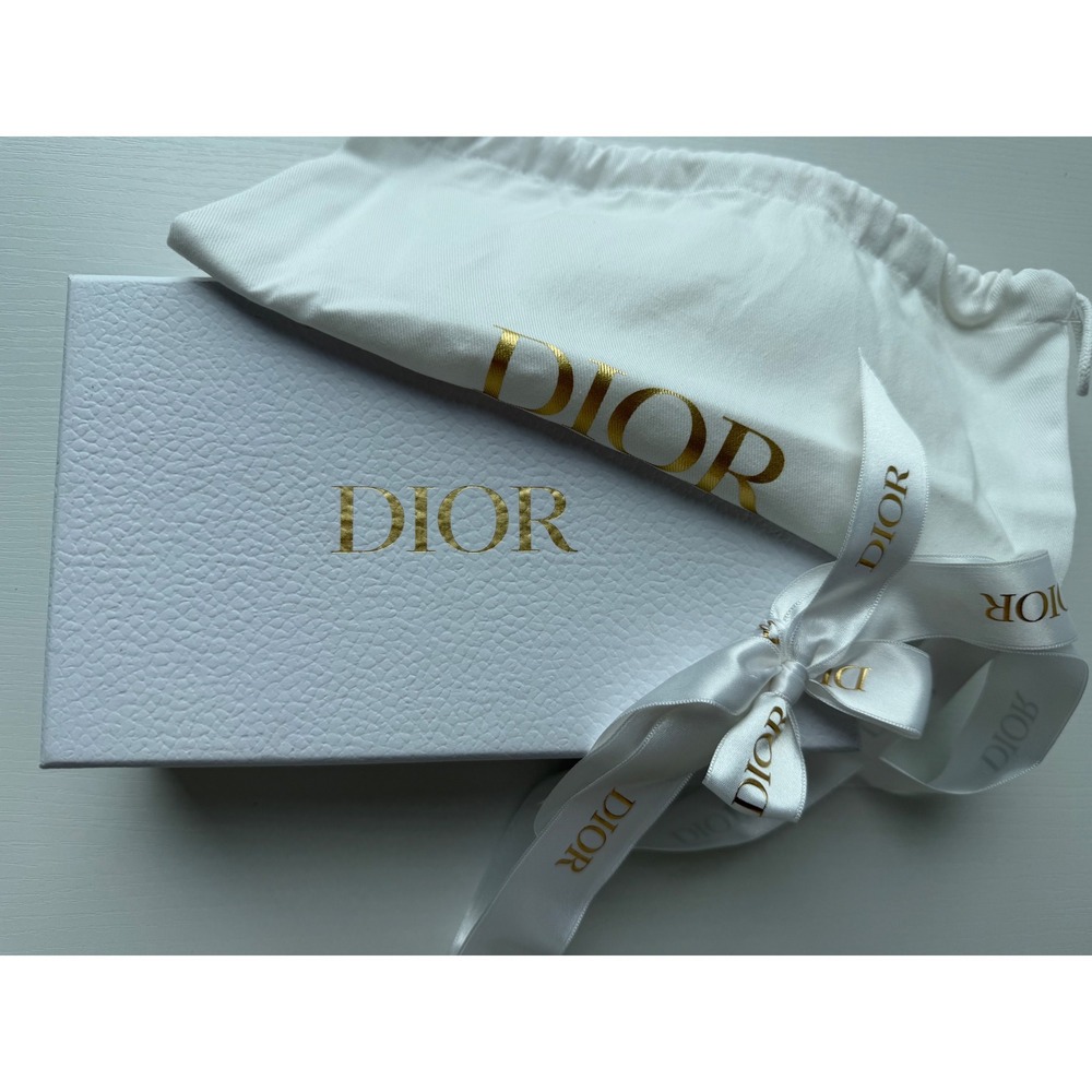 Dior Empty Gift Box 10x6 Dust Bag Ribbon Luxury Designer Packaging White Gold